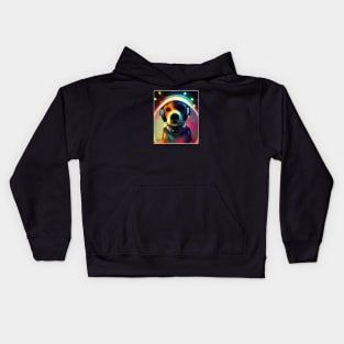 cute dog dj Kids Hoodie